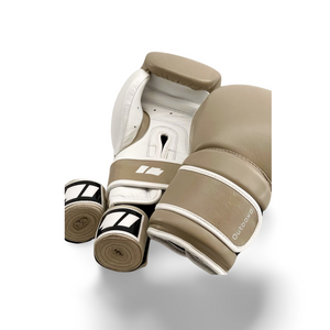 Ladies Beige Boxing Gloves (Bonus Wraps Included)